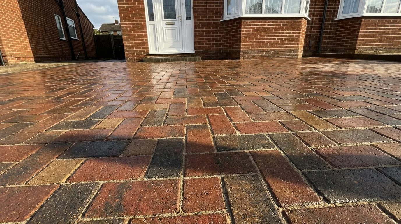 Clean driveway in front of a UK home