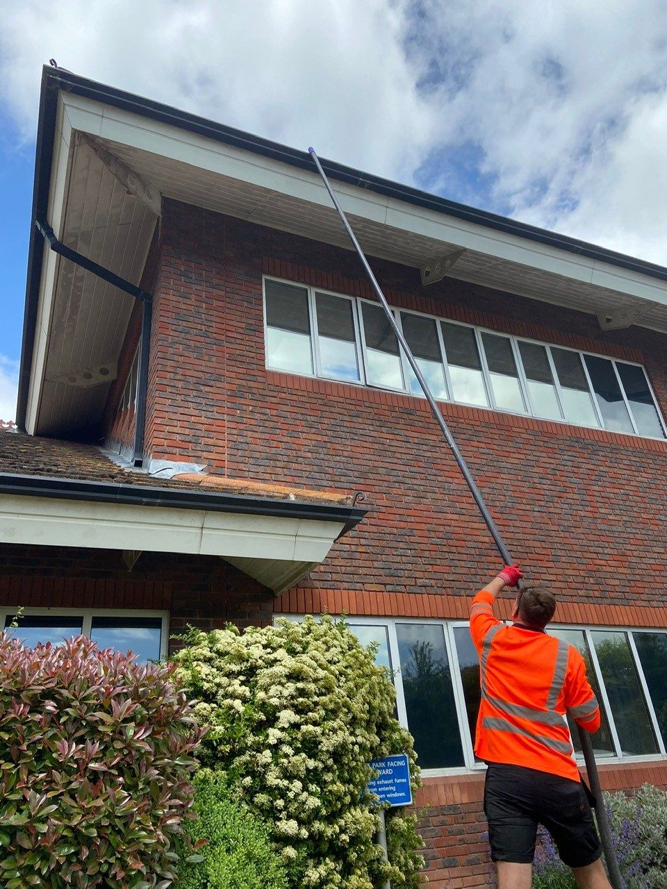 Gutter cleaning on a UK house