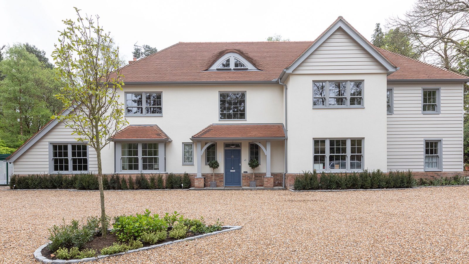 Cream rendered house in the UK