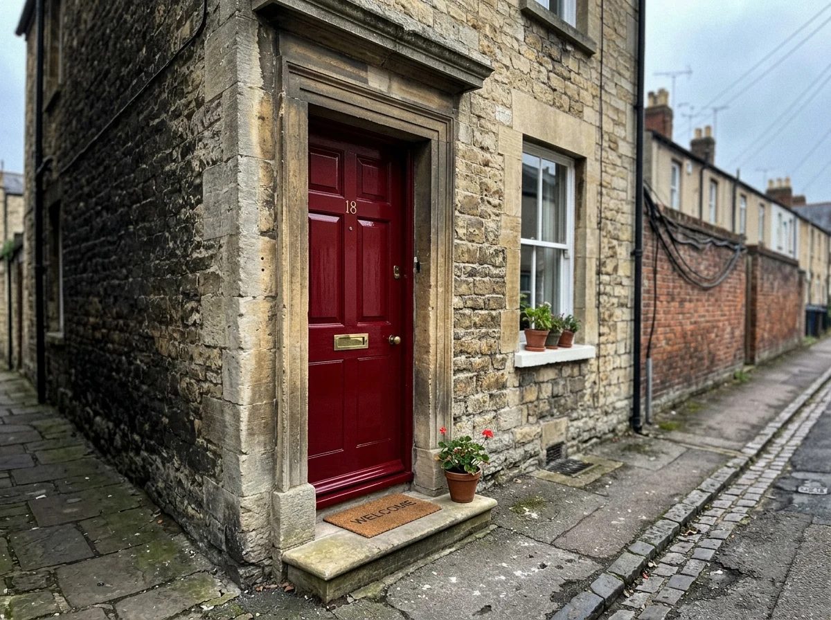 Freshly painted British house exterior
